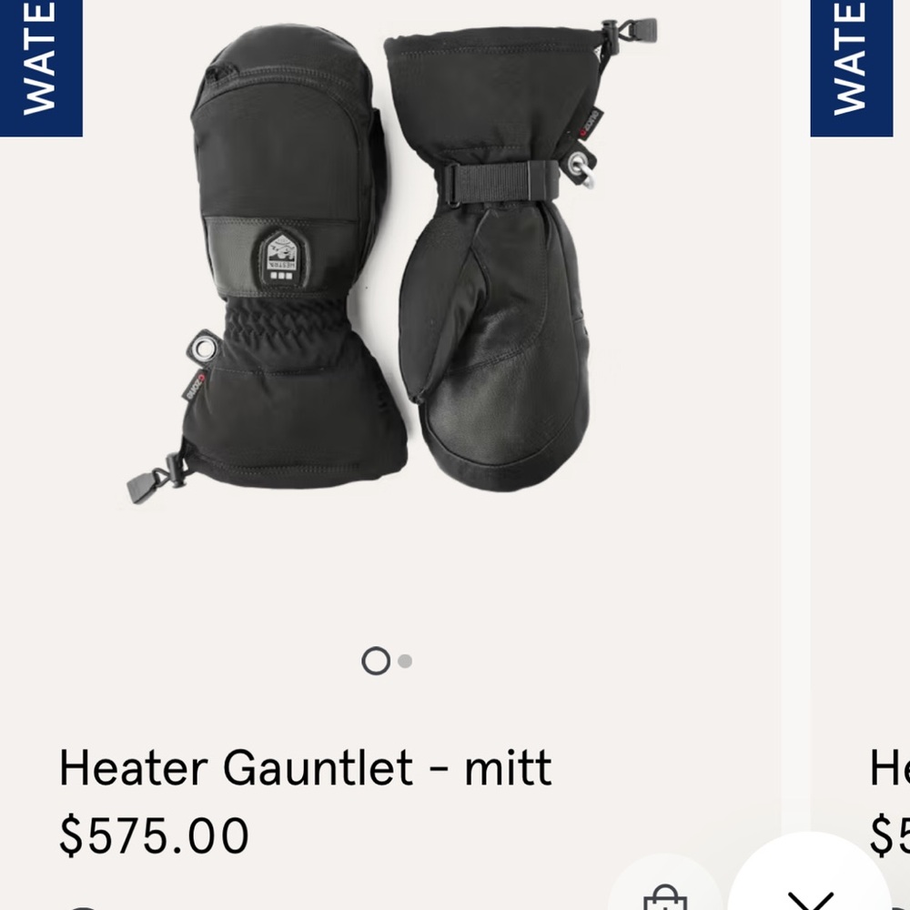 Hestra heated gloves gauntlet mitt warm ski skiing snowboarding leather